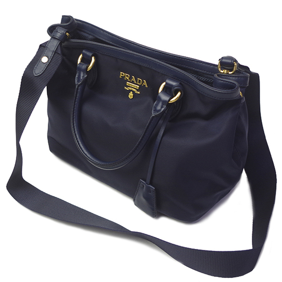Prada Handbag Tessuto Soft Calf Leather Black - Picture 2 of 3